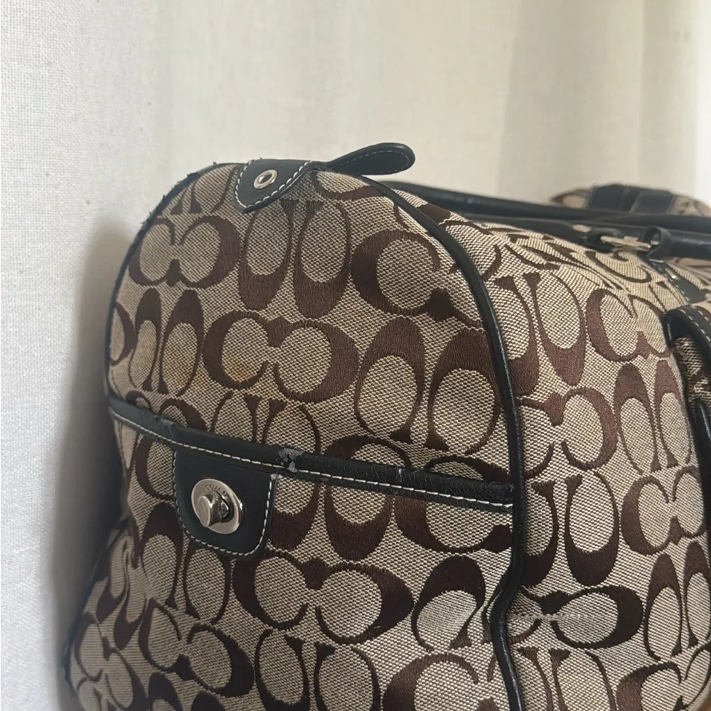 Coach Signature Canvas Carryall Duffel Bag in Brown/Khaki